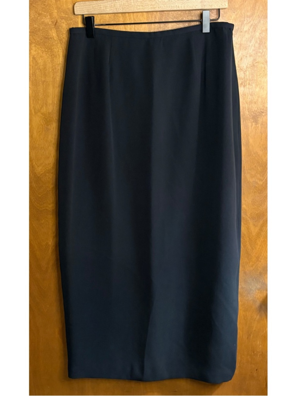 Talbots Vintage Black 100% Silk Maxi Skirt Old Money Office Formal Y2K 90s Boho